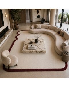 Tapis forme originale DUNA bordeaux, crème