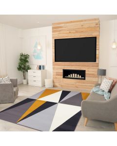 Tapis AF BIGTRI jaune, gris, noir, blanc