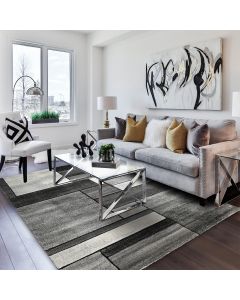 Tapis BRILLANCE GEOMETRIQUE gris