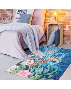 Tapis JUNGLE CAMPS bleu