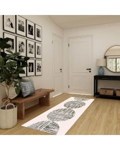 Tapis de couloir COSMY noir, crème
