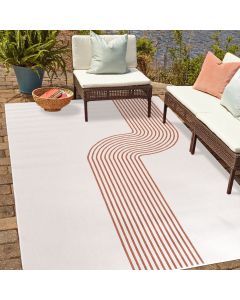 Tapis COURBO REVERSIBLE terracotta, crème