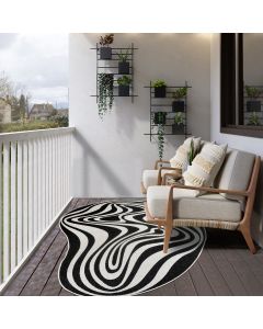 Tapis EX1 DALI REVERSIBLE noir, blanc 