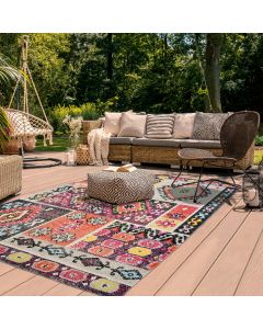 Tapis EXT LAHORS écru, vert, bleu, jaune