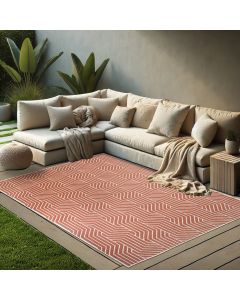 Tapis EX1 GEOD REVERSIBLE Terracotta, écru