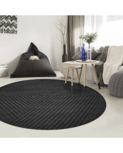 Tapis KAORI rond noir