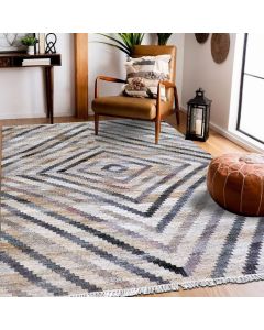 Tapis CIBLE  beige, noir, bleu