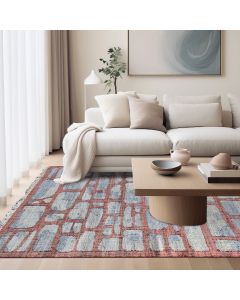 Tapis KL JUTAP bleu, gris, lit de vin