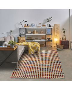Tapis KL LINE RELIEF rouge, bleu, jaune, orange