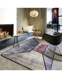 Tapis THE ROOM gris, bleu, noir, rose