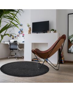 Tapis rond PALMO noir