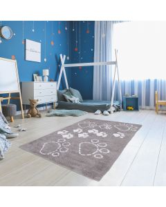 Tapis PATTES 100% BIO gris, blanc