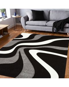 Tapis DIAMOND VAGUES noir
