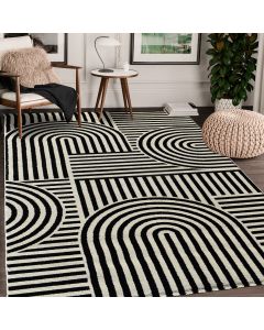 Tapis SUKI noir, crème