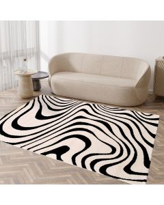 Tapis VAGGY noir, crème