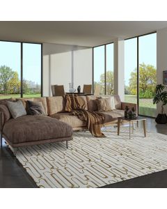 Tapis NELLA or, beige