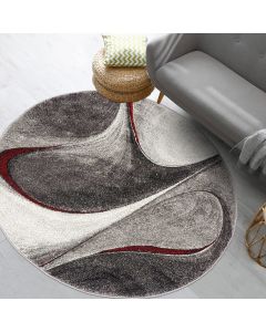 Tapis rond MADILA rouge