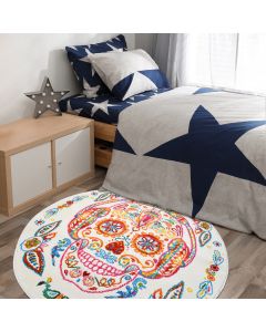Tapis rond SKULL HEAD crème