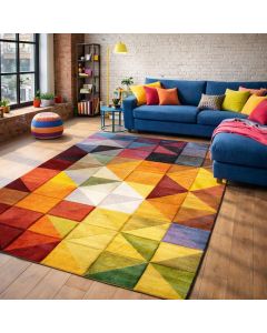 Tapis MARIX noir, rouge , jaune, violet