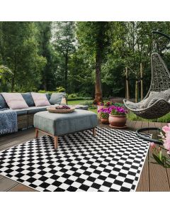 Tapis extérieur X REVERSIBLE noir, blanc