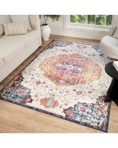 Tapis d'orient MED orange, rose, bleu