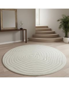 Tapis rond moderne SPIRATRI crème, beige