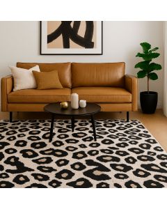 Tapis moderne LEOPARD beige, marron, noir