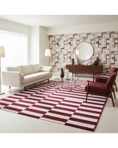 Tapis DANYO crème, bordeaux