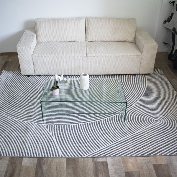 Tapis ORBIX gris, blanc