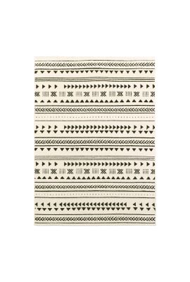 Tapis berbère ETHNY noir, crème