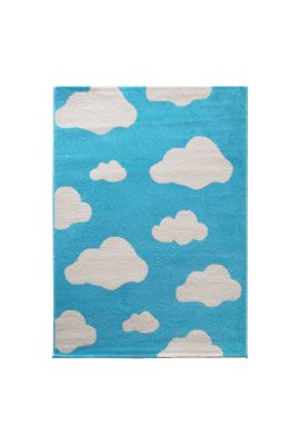 Tapis TUMAN turquois, crème