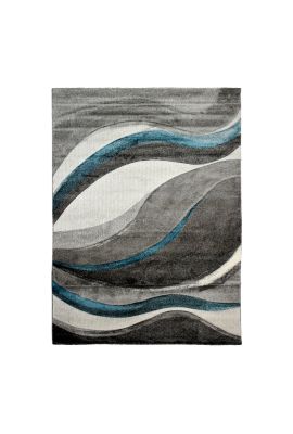 Tapis VADALA bleu, gris, noir
