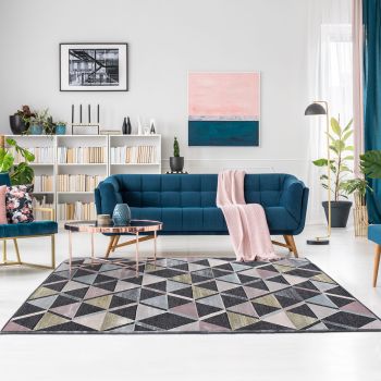 Tapis SCANDSTYLE gris, rose, beige