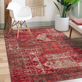 Tapis BC PATCHWORK rouge