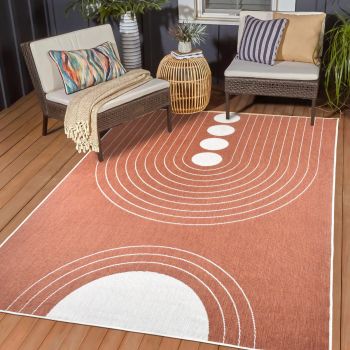 Tapis EX1 ARCO REVERSIBLE Terracotta, écru