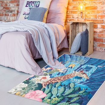 Tapis JUNGLE CAMPS bleu
