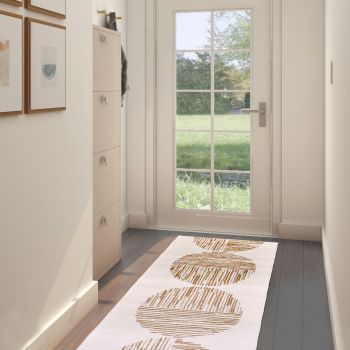 Tapis de couloir COSMY camel, crème