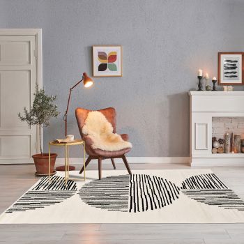 Tapis COSMY noir, crème