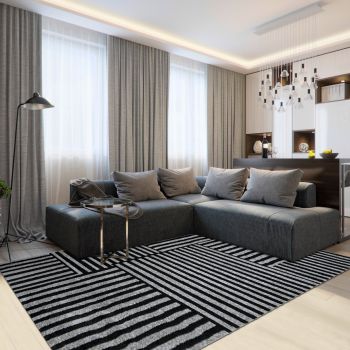 Tapis MAJA gris, noir