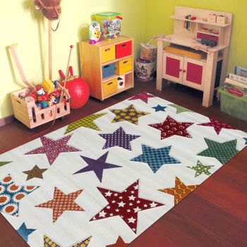 Tapis IGAL START crème, bleu, rouge, pourpre