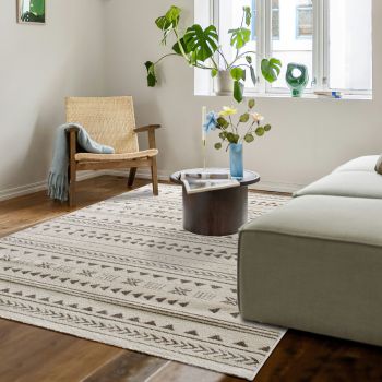 Tapis berbère ETHNY taupe, crème