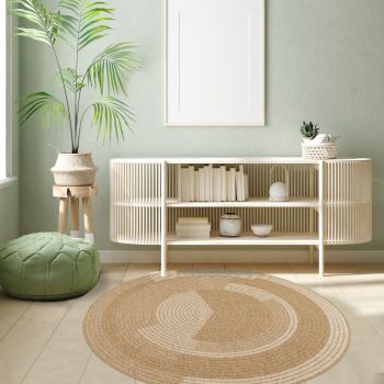 Tapis rond JUTE ART 7 beige, blanc
