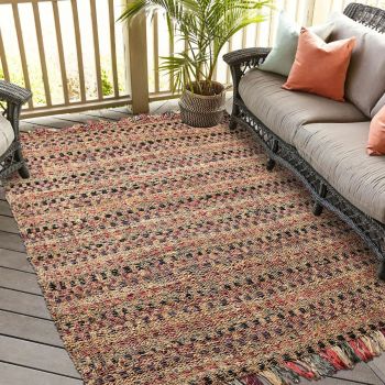 Tapis SQUARE Beige, bordeaux, noir