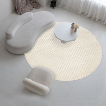 Tapis KAORI rond crème