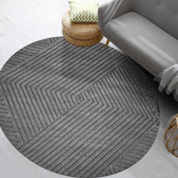 Tapis KAORI rond gris