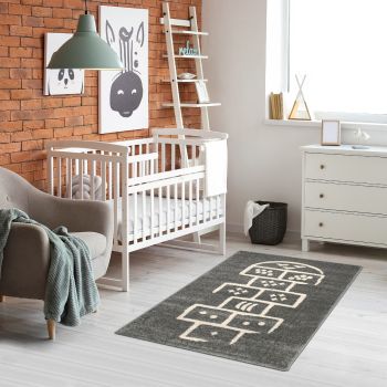 Tapis HOPSCOTCH gris, crème