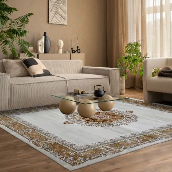 Tapis KIRA rose, crème