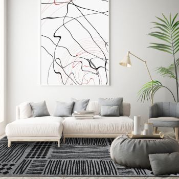 Tapis KALE gris, noir