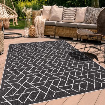 Tapis AF BRIKA REVERSIBLE noir, écru