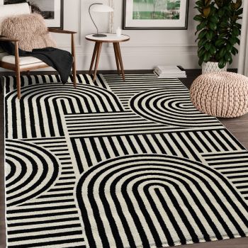 Tapis SUKI noir, crème